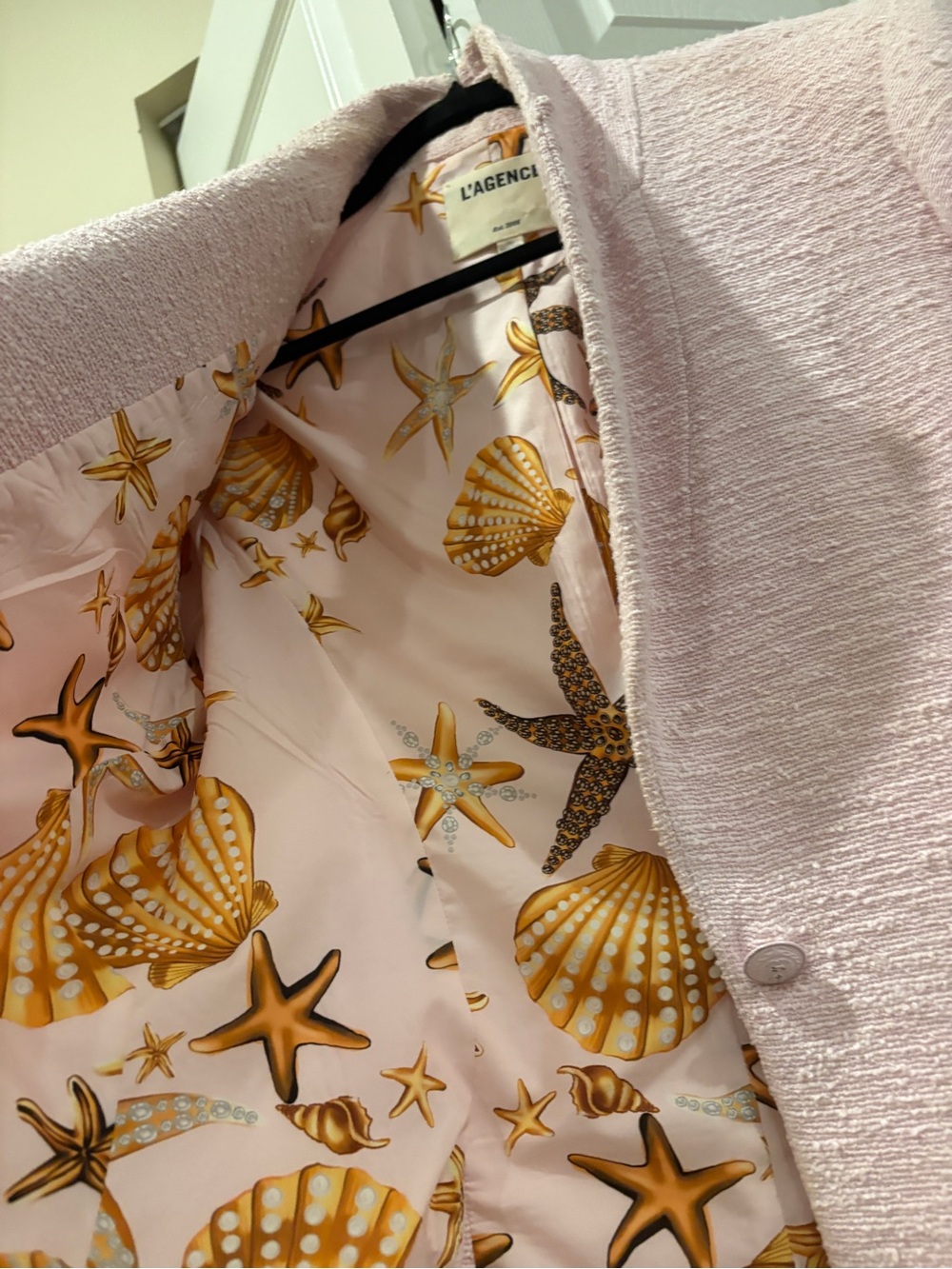 L'AGENCE Cherry Creek Pink Bouclé Single-Button Blazer - Picture 13 of 13